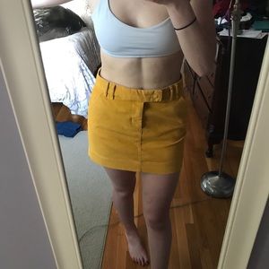 YELLOW Vintage Corduroy mini Skirt